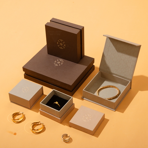 Lionwrapack Custom Logo Printed Slide Paper Earring Necklace Gift Ring Packaging Boxes Jewelry Box Set