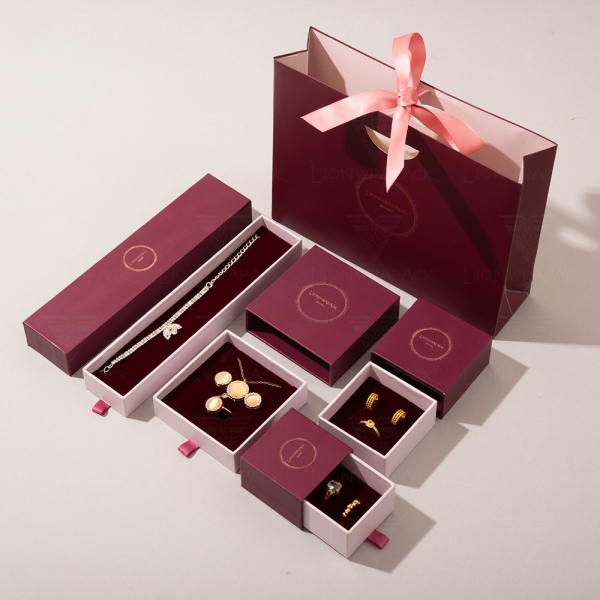 Lionwrapack OEM Custom logo High Quality Luxury Jewelry Packaging Set Earring Necklace Ring Bracelet Jewelry Box