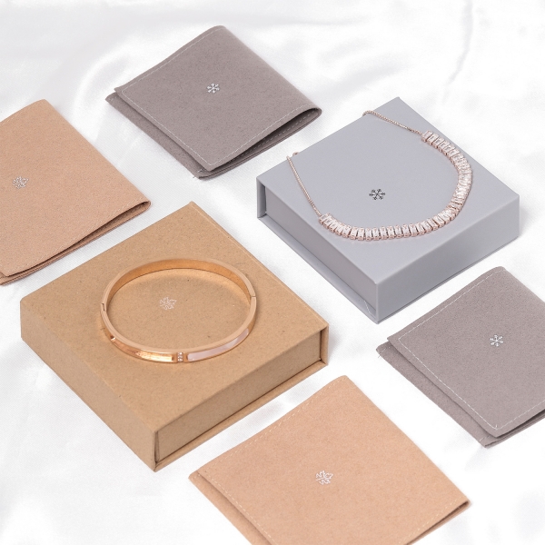 Custom logo Book Shape Grey ring crystal necklaces bracelet Box Kraft Paper Jewelry Packaging magnetic jewellery box and pouch