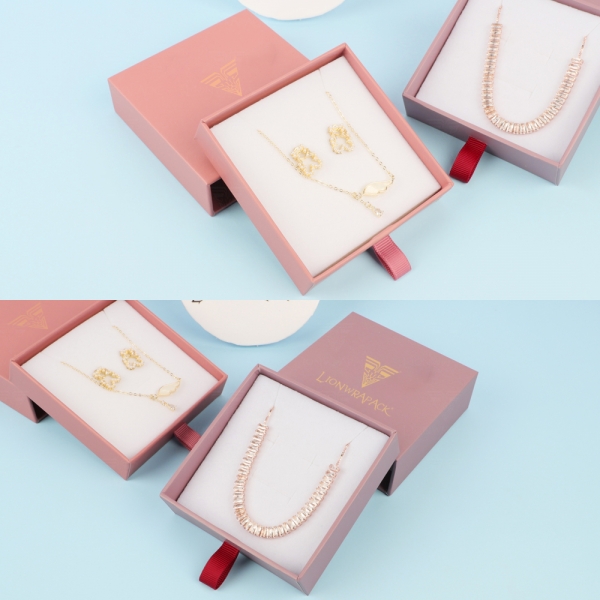 Wholesale custom logo jewellery packaging drawer box ring earring necklace drawer box jewelry packaging